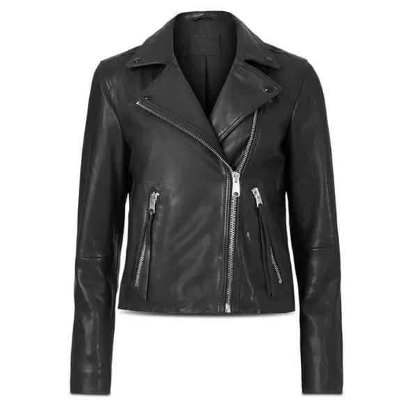 All Saints Jackets & Blazers - ALLSAINTS Jacket Coat Dalby Biker Leather Black